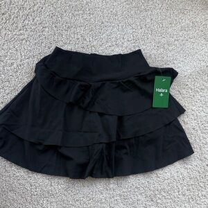 HALARA Women's Black Layered Mini Skirt with shorts